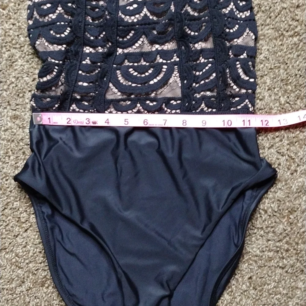 NWT PQ Mid High Neck Lace One Piece Swimsuit - Picture 5 of 15